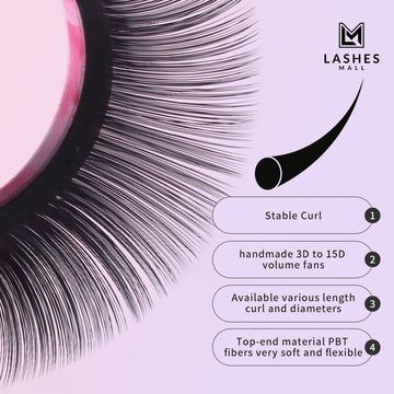 Russian Volume Lashes 0.05 Thickness Mixed Tray Eyelash Extensions