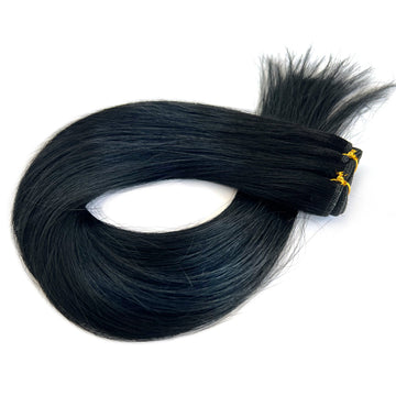 Wefts Hair Extensions Cuticle Intact Jet Black Remy Hair Weft
