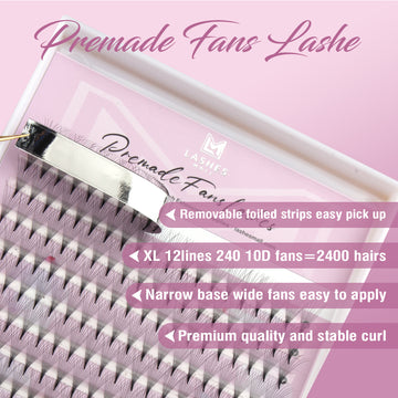Premade Lash Fans 10D Narrow Premade Fans XL Trays |Lashesmall