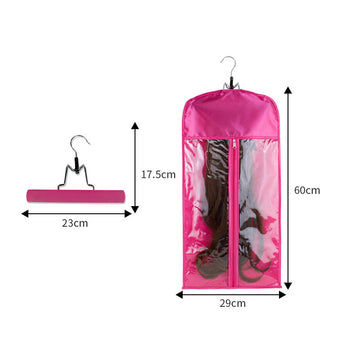 Custom Logo Dustproof Hair Storage Bag with wooden Hanger