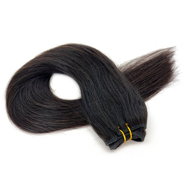 Weft Hair Extensions | Natural Black Virgin Remy Hair Wefts
