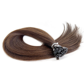 Flat Tip Hair Extensions Brown #4 Keratin Hair Extensions
