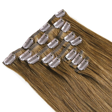 Clip In Hair Extensions Thin Hair Brown #6 Clip Ins