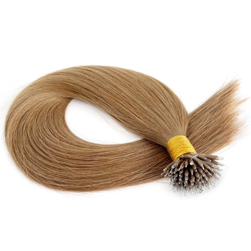 Nano Hair Extensions-#8 Ash Brown Keratin Hair Extensions
