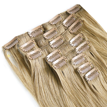 Clip In Remy Hair Extensions Dirty Blonde #18 Clip Ins