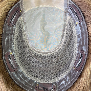 Hair Toppers Bella Money Piece Ash Brown Blonde Hair 16 Inch