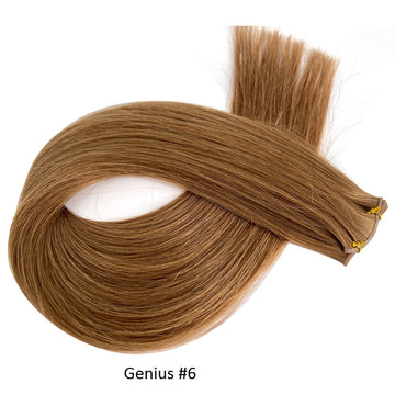 Genius Wefts - 100% Virgin Hair Light Brown #6 Weft Hair Extensions