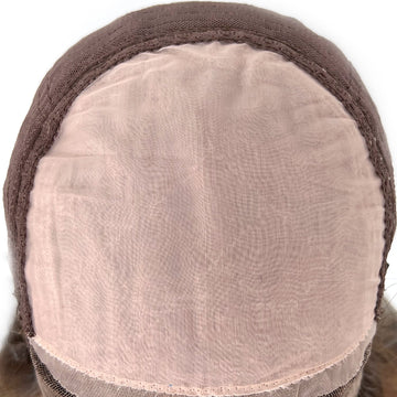 24 Inch Silk Top Remy Human Hair Wigs Mixed Brown Color - H1771