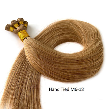 Hand Tied Weft Hair Extensions Virgin Hair Wefts #M6/18