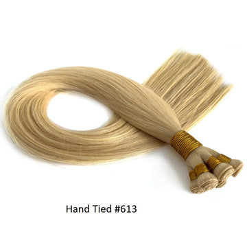 Hand Tied Extension Blonde #613 Weft Hair Extensions