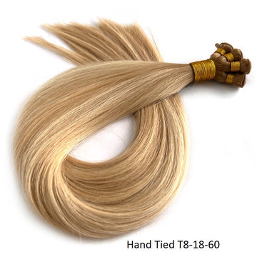 Hand-Tied Weft Extensions #T8/P18/60 Balayage Virgin Hair Wefts