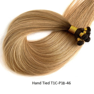 Hand-Tied Wefts Brown Blonde Remy Wefted Hair #T1C/P18/46