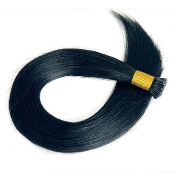 I Tip Hair Extensions Human Hair Keratin Hair Off Black #1b