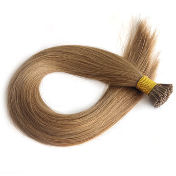 I Tip Hair Extensions #8 Bead Brown Hair Extension