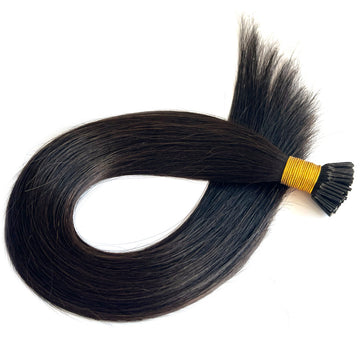 I Tip Hair Extensions Keratin Hair Jet Black #1