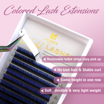 Colored Lash Extensions 16lines Blue Lash Extensions |Lashesmall