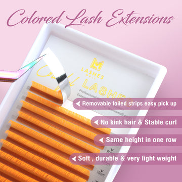 Colored Lash Extensions 16lines Orange Lash Extensions |Lashesmall