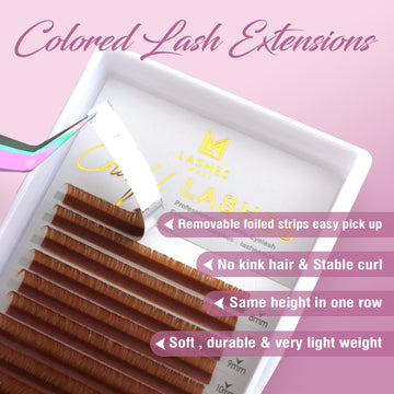 Colored Lash Extensions 16lines Brown Lash Extensions |Lashesmall