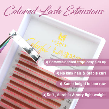 Colored Lash Extensions White to Red 16Lines Eyelash Extensions