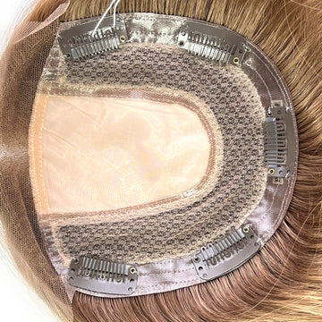 Hair Toppers 14'' 6.5"X6'' #8 Ash Brown Silk Hair Topper