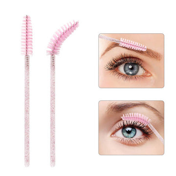 Eyelash Extensions Brushes Pink Glitter Color