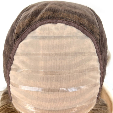 Silicone Full Lace Cap wigs for Hair Loss Women TS-120#Camel-Brown