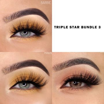 Luxury Mink Lashes 3 Pairs Affordable Lashes Triple Star Bundle3 