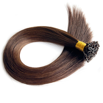 U Tip Keratin Hair Extensions Nail-Tip Hair Brown #4
