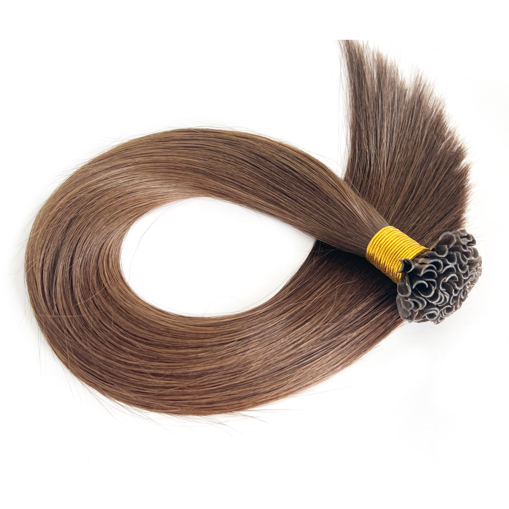 U Tip Keratin Hair Extensions #6 Double Drawn Hair – Lashesmall display picture 1